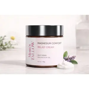 Mom's Tallow Magnesium Comfort Relief Cream - Hydrating Moisturizer with Pomegranate Blend for Skin Repair & Soothing Body Care Featuring Magnesium Oil