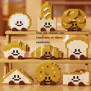 Realistic Bread Display Set, Building Block Figures, Educational Toy, Day Gift, Puzzle Bread Series, Desktop Decoration