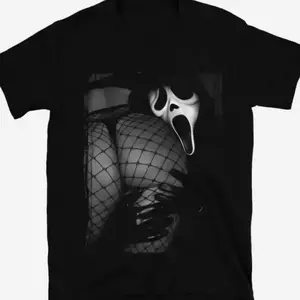 Vintage Mister Killer Sir Ghost Face Booty T-Shirt, Scream Movie Graphic Tee, Horror Film Graphic Tee, Halloween Movie, Scary Shirt, Thriller Movie, Spooky Season Menswear Top Casual Solid Color Vampire UPT