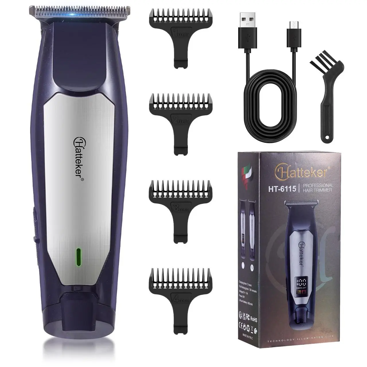 Portable Hair Clipper for Men, Rechargeable Electric Hair Trimmer, Mini Grooming Tool with Battery, USB Charging for Home Use