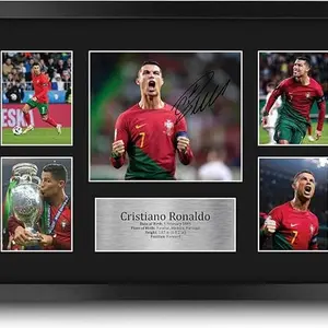 Cristiano Ronaldo Portugal Signed Autograph Photo Display of Printed Memorabilia for Football Fans and Fans