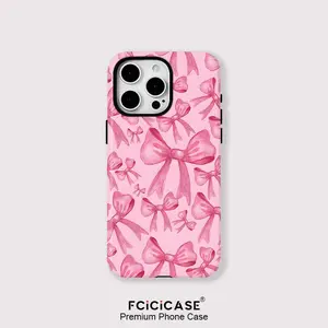 Luxury MagSafe Magnetic Wireless Charging Case for iPhone 11 12 13 14 15 16 Pro Max Plus Shockproof Lovely Pink Bow Cover