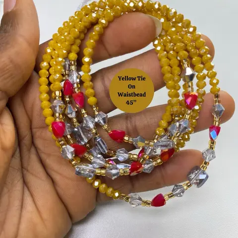 Crystal Waist Beads – Choose Your Color – Mini Crystal African Waist Beads – Tie-On (45”) – Waist Jewelry – Add to Cart, Buy Now – Price Per 1 Waist Bead