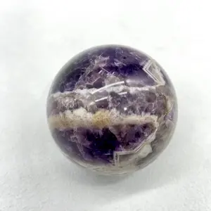 Natural Dream Amethyst Ball Polished Massage Sphere Ball Reiki Healing Decor Crystal Crafts Stone 50-55mm 1 count