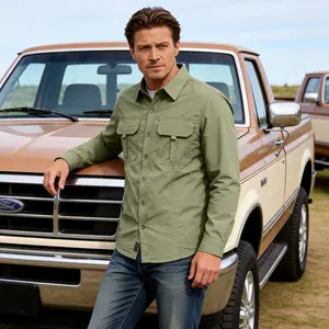 Eisctnd Men's Sun Protection Long Sleeve Fishing Shirts,50+ UPF Quick Dry Outdoor Hiking Button Down Shirts with Pockets