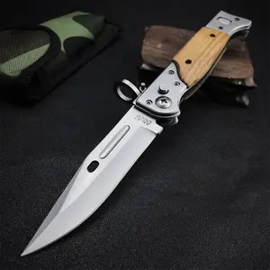 Everyday Carry Ak47-M9 Pocket Folding Knife 440C Blade Colorful Wood Handle Outdoor Camping Fishing Multifunctional Tools