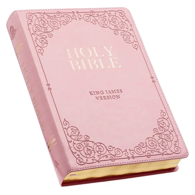 KJV Holy Bible, Giant Print Full-size Faux Leather Red Letter Edition - Thumb Index & Ribbon Marker, King James Version, Pink Imitation Leather – Large Print, March 1, 2020