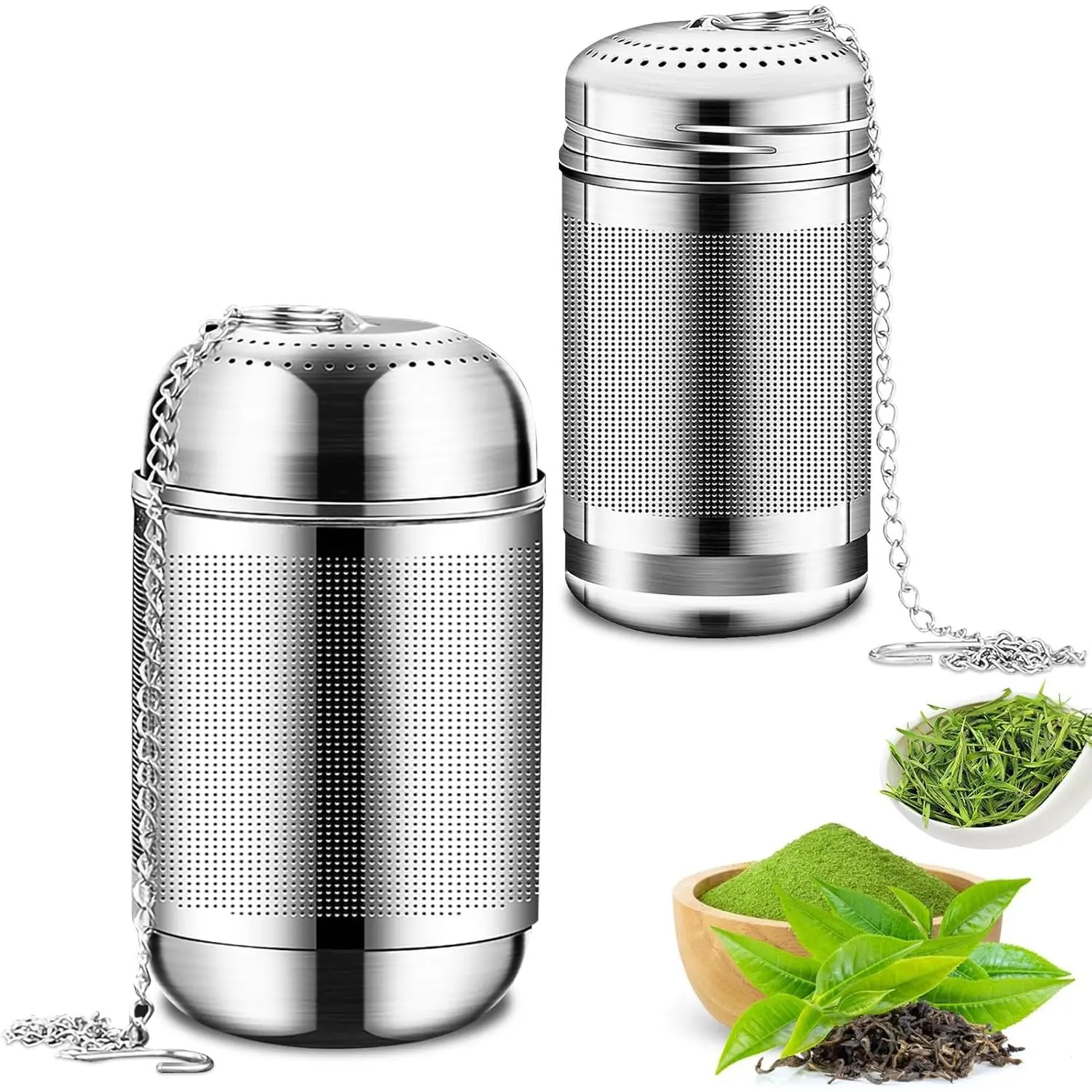 2 count Stainless Steel  Infuser for Loose  Extra Fine Mesh  Infuser Loose Leaf  Steeper 304 Stainless Steel  with Heat Proof Handles