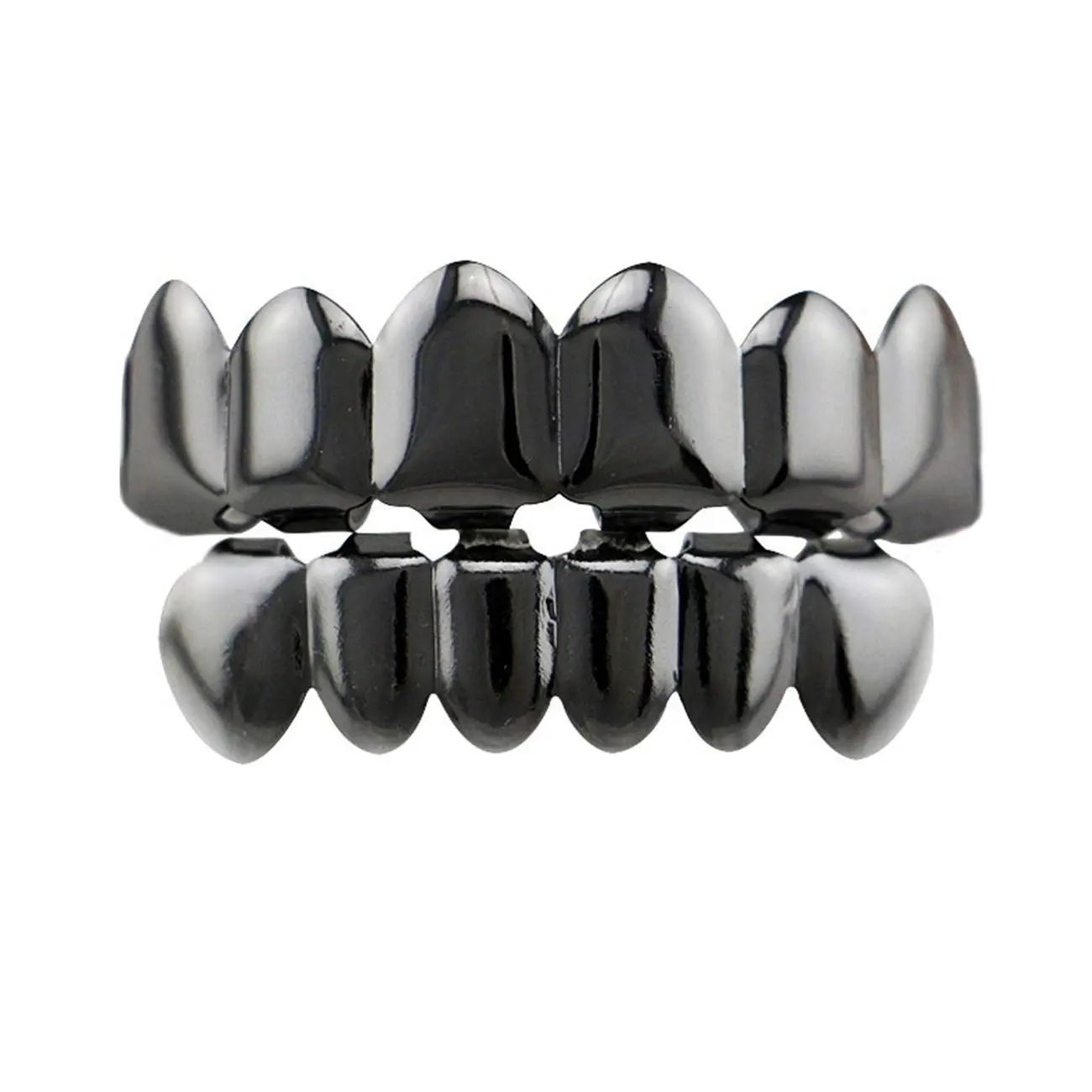 Plated Hop Punk Custom Fit Teeth Grillz Caps Top & Bottom Grill Set Removable
