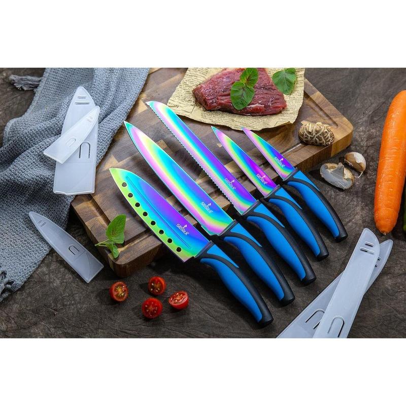 Kitchen Knife Set - Blue Handle