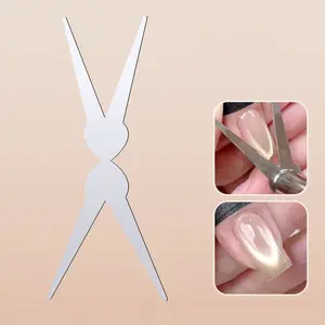 Dual-Head French Nail Magnet Cat Eye Auxiliary Tool, Electroplated Thick Strong Round Column Magnetic Nail Art Tool, Pedicure Care Tool