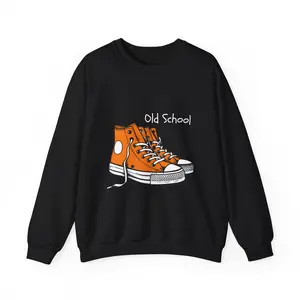 Orange Classic Converse Sneakers Old School crewneck sweatshirt | Retro Shoe Graphic