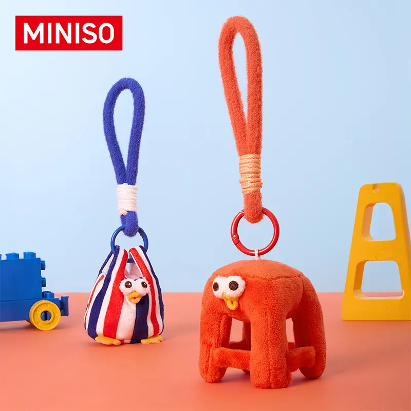 No. 3 Dundun Chicken Home Decor Pendant Keychain – Red Stool / Red White Blue Bag Style Cute Bag Charm