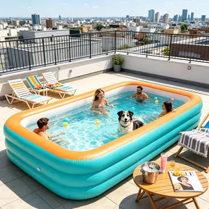 Portable Inflatable Pool, 1.8/2.1/2.6/3m, Quick Inflate, Foldable, Durable, Indoor/outdoor, Perfect for Parties, No Power Needed, Swimming Pool Portable