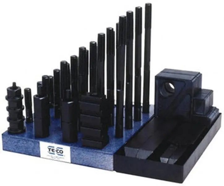 Gibraltar 50-Piece Fixturing Step Block & Clamp Set (Manufacturer Part #: 20209G) - 1" Step Block, 3/4" T-Slot Fit, 5/8-11 Stud Thread, 1-1/4" Nut Width, 3"-8" Stud Lengths (3",4",5",6",7",8")