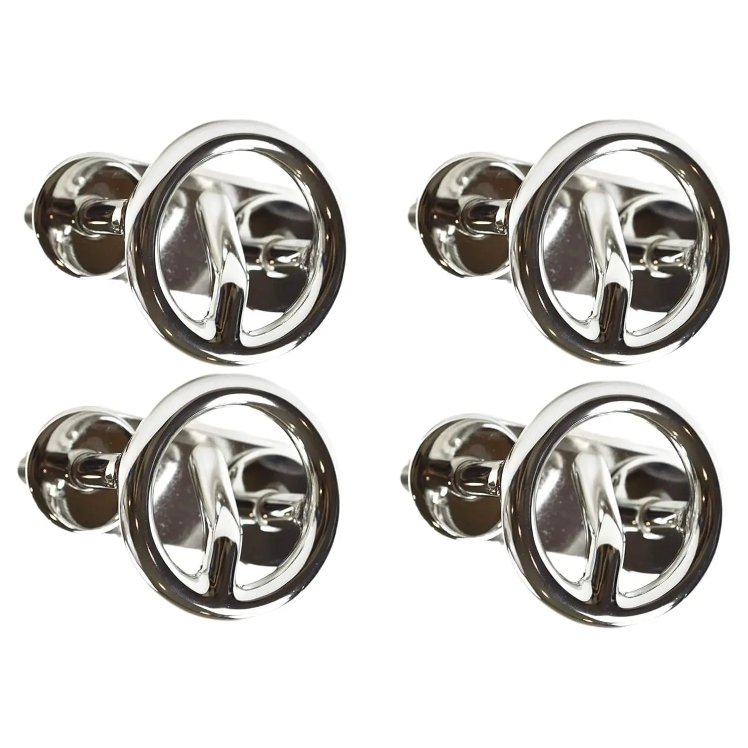 MARINE CITY 4 Pcs Ski Tow Hook – 316 Stainless Steel 2-1/2” Ring, Corrosion Resistant Mount for Boats & Yachts
