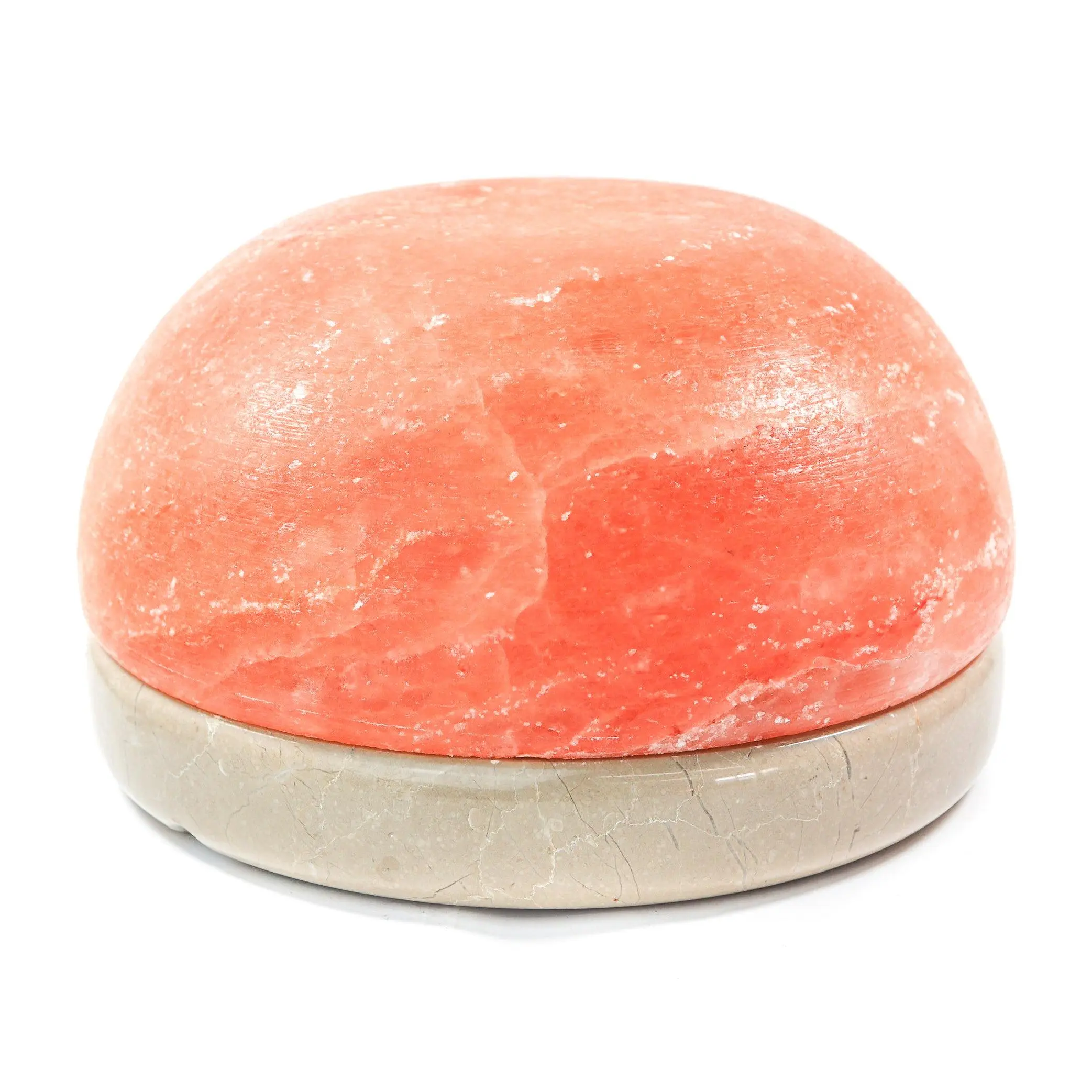 9" Himalayan Salt Dome Lamp with Tavera Marble Base