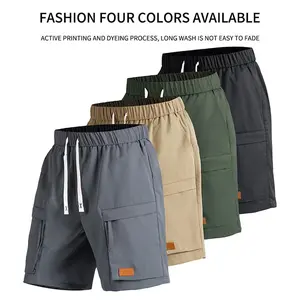 2026 Summer Hot-Selling Casual Shorts Men's Five-Point Shorts Summer Youth Breathable New Loose Ice Silk Quick-Dry Solid Color Sports Shorts