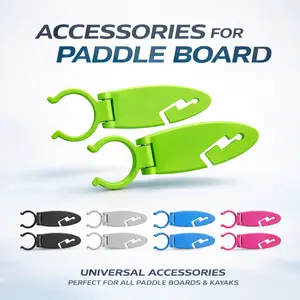 Paddle Board Clips - 2pc Fix Clamps for Paddle Board Easy to Install Fixing Clips Green Paddle Board Fin Clips Water Sports Accessories for Men Boys Girls Youth Teens Athletes