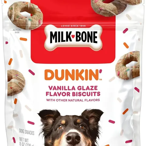 Milk-Bone Limited Edition Dunkin' Vanilla Glaze Dog Treats (8 oz)