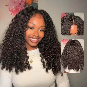 ISEE HAIR 180% Density Burmese Curly V Part Sew In Wig InvisiFit Strap Flip Over Wig for Beginners #TikTokShopHolidayHaul