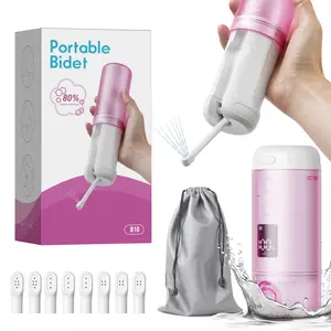 Portable Bidet - 250ml Tank Peri Bottle for Women with 5 Pressure Modes, 8 Replaceable Nozzles and 2000mAh Rechargeable Battery for Travel and Postpartum Use (White)