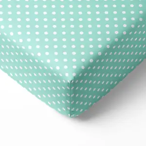 Bacati Pin Dots 100% Cotton Percale Fitted Crib Sheet – Mint