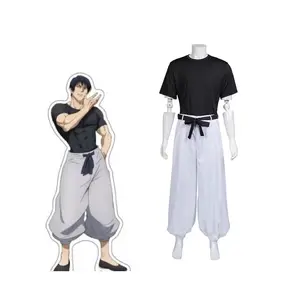 Fushiguro Toji Cosplay Costume Adult Men Black Short Sleeve Top Pants Suit Uniform Outfits