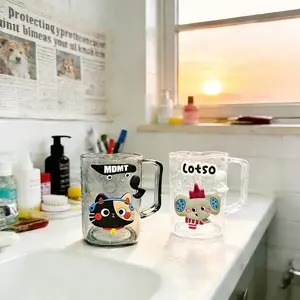 Trendy Korean Bathroom Wash Cup, Cute Simple Bath Water Cup, DIY Soft Silicone Accessories, Durable Anti-Drop Mouthwash Cup