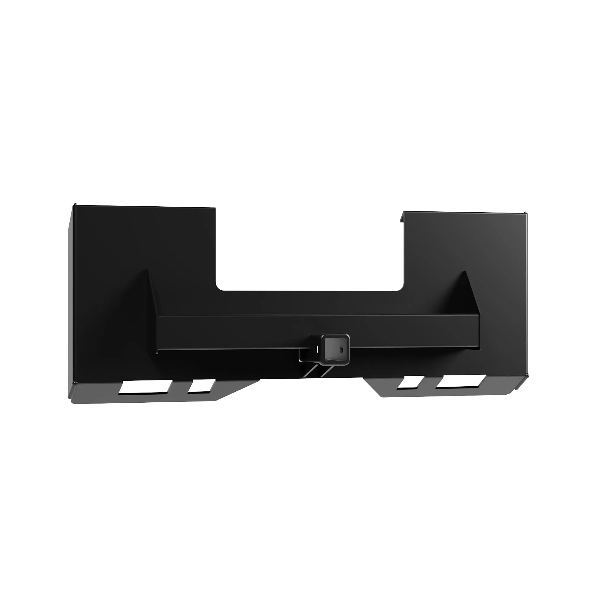 GARVEE 1/4" Universal Skid Steer Mount Plate with 2" Cutout Trailer Hitch Receiver, 3000 LB Capacity, Durable Steel Construction for Quick Attach Loader Adaptation, Ideal for Heavy-Duty Use.