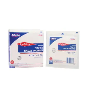 Dukal Sterile Type VII 4x4 Gauze Sponges, 12-Ply 100% Woven Cotton Fiber Tray Pack (25ct) - Wound Dressing Healthcare Aid That Absorbs Well