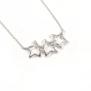 Pre-owned Tiffany & Co. 925Silver Small Leather Goods Tiffany&Co. Triple Star Silver 925 Necklace