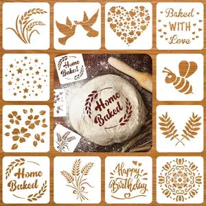 Artisan Bread Stencils | Bread, Cake, Coffe, Pie & Cookie Stencils for Decorating Your Own Unique Design Baking Stencil Set