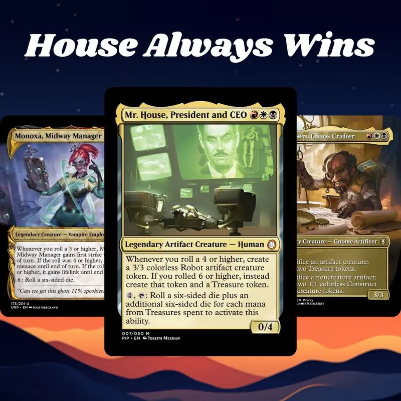 mtg mr house commander deck Amazon.com: Elite Commander Dice Roll Deck - Mardu Red Black White - Mr.  House, President and CEO - EDH cEDH - 100 Card - Custom Magic The Gathering  Deck