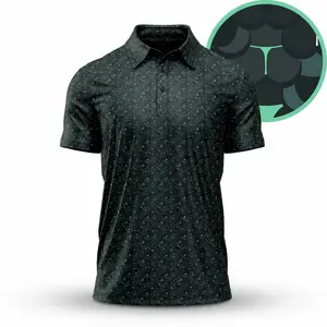 Stylish Men's Dark Pattern Polo Breathable Golf Tee Perfect Casual Gift For Him