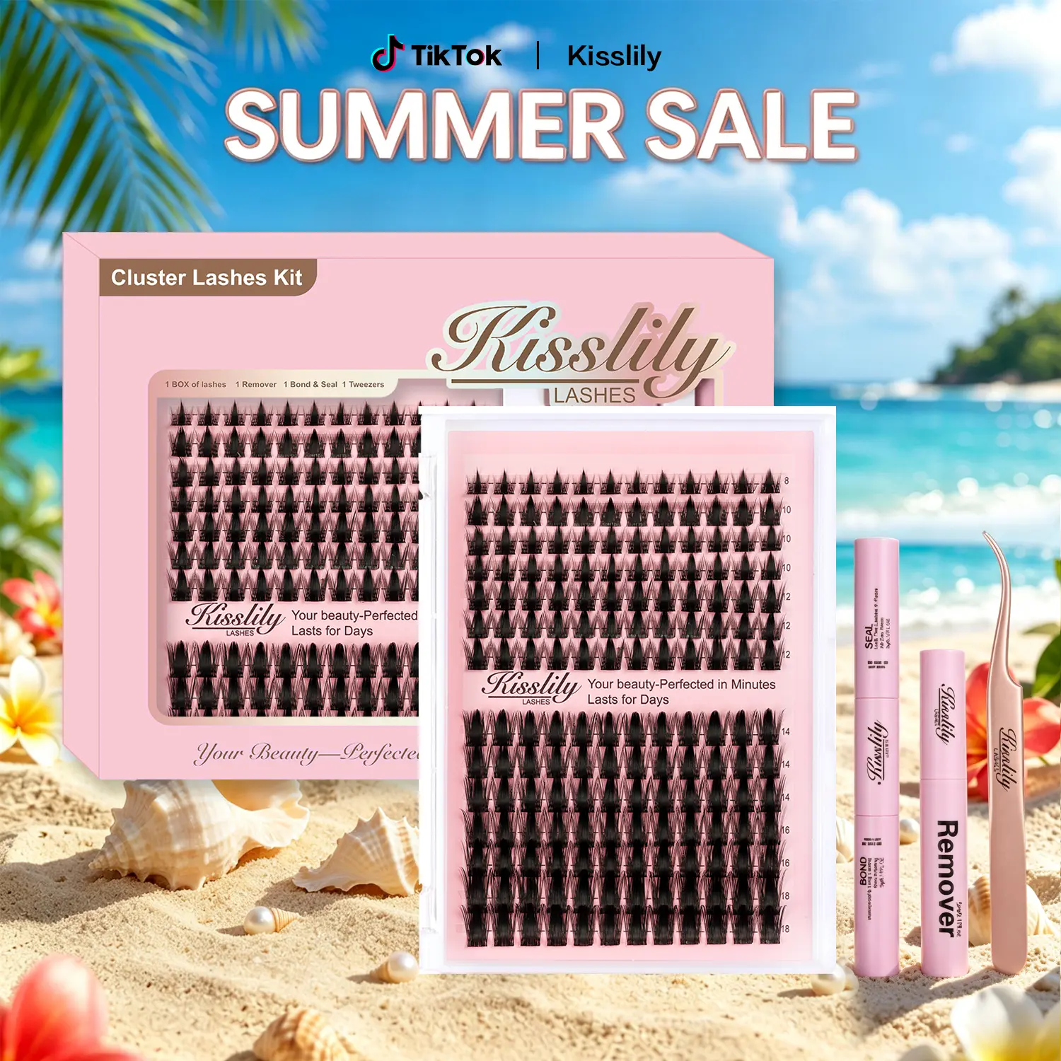 Volume Fairy | Kisslily Black/Brown Manga Lashes Anime Spiky Dramatic Invisible Cluster Lashes DIY Layered Fluffy Individual Lash Extensions for Salon & Daily Lashes Doll-Eye lashes,sunscreen