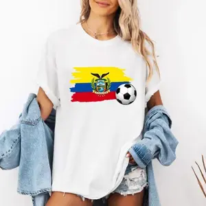 Unisex Black Oversized Short Sleeve T-Shirt - Ecuador National Flag Soccer Ball Graphic Patriotic Ecuadorian Soccer Fan Stle 2026  World Cup High-Quality Printing Casual Game Day Match Viewing Top  Casual Crew Neck Tee For Daily & Vacation