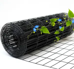 Welded Wire Fence, 50ft(L) x 36inch(H) Garden Fence for Dog, 2 Inch x 3 Inch 16GA Fencing for Chicken, PVC Coated Anti-Rust Roll Metal Wire Mesh Fence for Yard Vegetable, Black