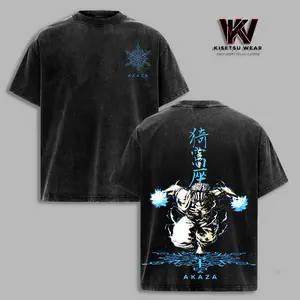 ''Destructive Death'' Akaza Upper Moon 3 T-Shirt x Demon Slayer Oversized Vintage Anime Tee Acid Wash Graphic Shirt Unisex Streetwear Gift for Fans
