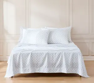 Lush Decor Scallop Fan Sheet Set Gray 6-Piece Set Queen