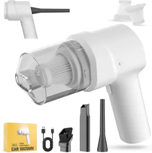 Handheld Mini  Vacuum, 10000PA Cordless Portable Vacuum with 2000mAh , 3 in 1 Small Vacuum Cleaner & Air Duster with Type-C , Compact & Lightweight for , Home, Kitchen (White)