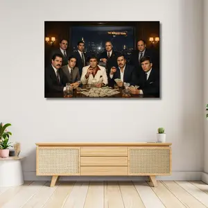 Classic Gangster Movie Inspired Poster, Vintage Mafia Boss Wall Art, Money Power Cinematic Print Decor