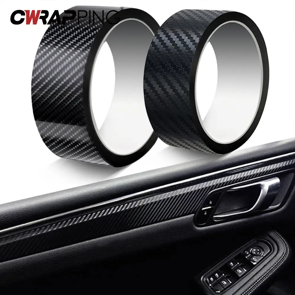 3D Carbon Fiber Vinyl Wrap Film Glossy Matte Black Car Wrap Foil Sticker Console Computer Laptop Skin  Self Adhesive Vinyl Wrap