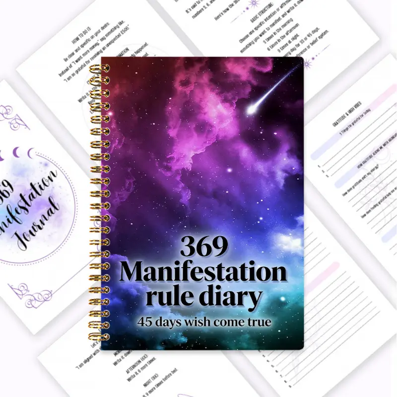 369 Spiritual Growth Planner, Manifestation Law Notebook, Exclusive for Women's Growth, Law of Attraction Wish Fulfillment Handbook, Gratitude Journal & High Vibration Record, Daily Manifestation Practice, including 3 morning / 6 noon / 9 evening writing