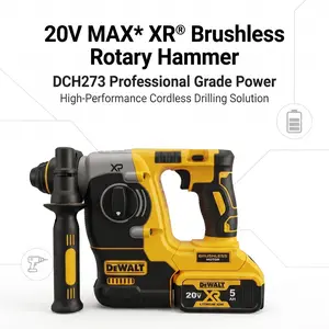 DEWALT DCH273 20V MAX Cordless Rotary Hammer Drill SDS-Plus Chuck Brushless Motor Power Tool with SHOCKS Active Vibration Control and LED Light for Professional Construction Concrete Anchor Hole Drilling