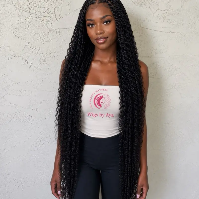 30-inches Lace Front Human Hair Boho Senegalese Twist Braids