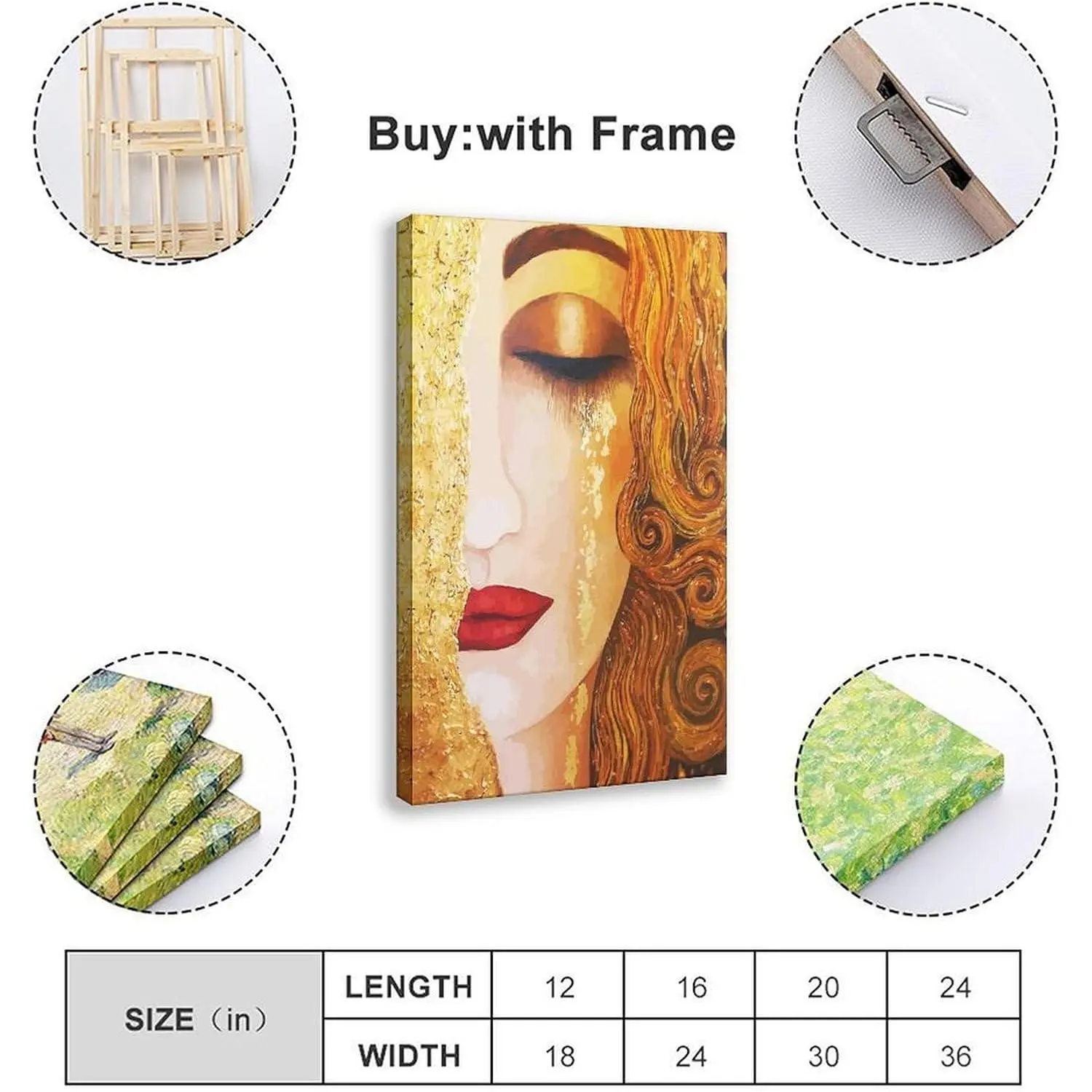 Gustav Klimt Golden Tears Print Canvas Poster Wall Art Prints Room ...