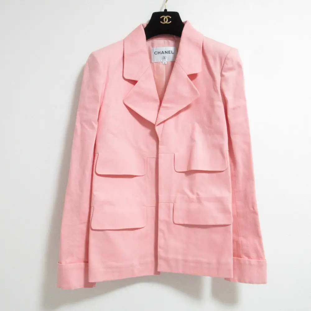 Pre-owned CHANEL Cotton Small Leather Goods Camelia Jacket