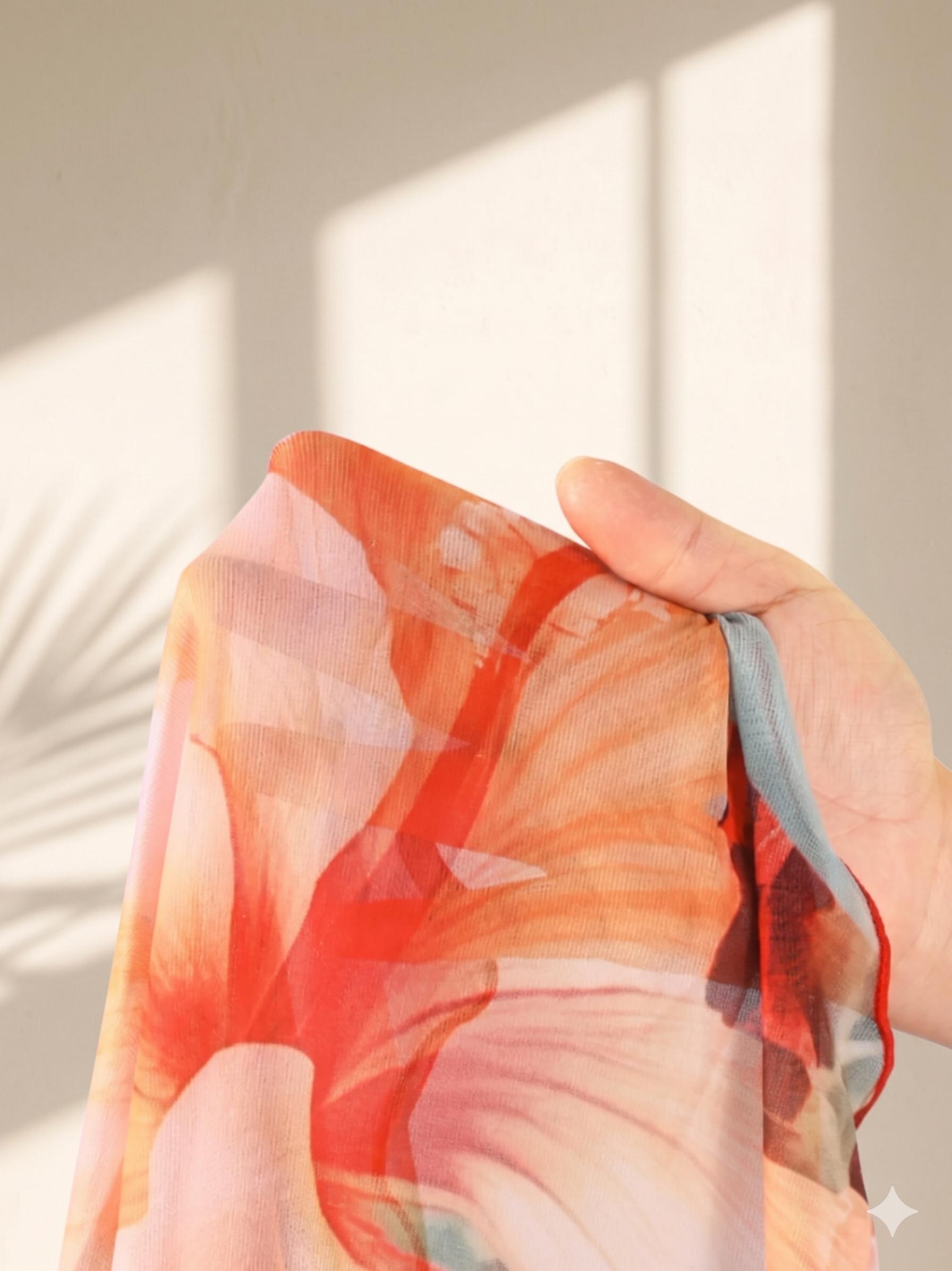 Three-Piece Set Women's All Over Print Bikinis Set, Ruffle Trim Halter Tie Back Triangle Bikini Top & Thong & Sheer Tie Side Cover Up Skirt Swimwear Set for Beach, Women's Swimsuit for Summer, Floral Print Bikinis, Flower Print Bikini, Bikini Sets