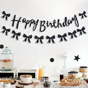 Bling / Butterfly Birthday Banner, Party Background Decor, Baby Shower Supplies, Gender Reveal Hanging Decoration, Anniversary Party Decor